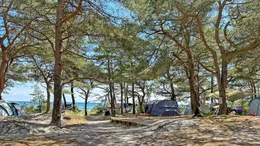 Bornholms Familycamping in Dueodde hat mit seiner Lage direkt am Strand eine einzigartige Atmosph&auml;re.