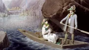 Erzherzog Johann und Anna Plochl auf einer Pl&auml;tte.