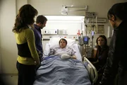v.li.: Angela (Michaela Conlin), Hodgins (TJ Thyne), Zach (Eric Millegan), Brennan (Emily Deschanel), Camille (Tamara Taylor)