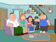 (v.l.n.r.) Peter Griffin; Lois Griffin; Affe; Meg Griffin; Chris Griffin