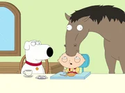 Brian Griffin (l.); Stewie Griffin (r.)