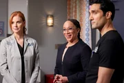 Von links: Dr. Pamela Blake (Sarah Rafferty), Sharon Goodwin (S. Epatha Merkerson) und Crockett Marcel (Dominic Rains) Von links: Dr. Pamela Blake (Sarah Rafferty), Sharon Goodwin (S. Epatha Merkerson) und Crockett Marcel (Dominic Rains)