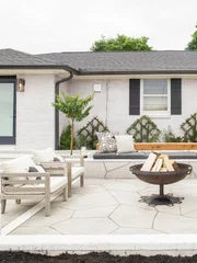 Katie and Trents newly renovated back yard patio space, as seen on Curb Appeal Xtreme.
