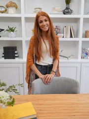 Portrait of Jenn Todryk in the office of the Zboch's residence