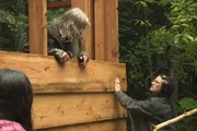 L-R: Rain Brown, Billy Brown, Bird Brown constructing chicken coop.