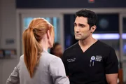 L-R: Dr. Pamela Blake (Sarah Rafferty), Crockett Marcel (Dominic Rains).