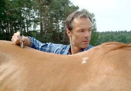 Der Pferdefl&uuml;sterer Nils Peterson (Hannes Jaenicke) versteht es genau, das Leid eines Tieres zu ergr&uuml;nden.