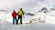 Harry Pr&uuml;nster mit Schneeschuhen unterwegs zur Bernhardseckh&uuml;tte.