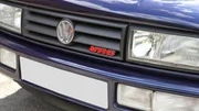 Corrado during sale, car outside workshop close up of front grill.