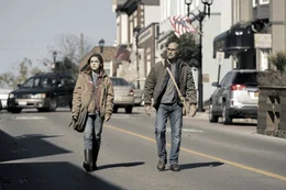 L-R: Ally Andrews (Kiernan Shipka) and Hugh Andrews (Stanley Tucci)
