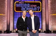 ARD WER WEISS DENN SOWAS? FOLGE 1393. Die Kandidaten: Markus Lanz (l.) und Louis Klamroth (r.). Dieses Motiv kann auch im Hochformat angefordert werden. Weitere Motive auf Anfrage.