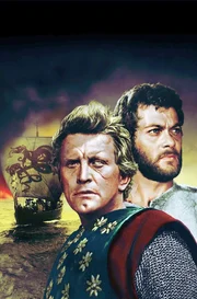 Artwork zu &bdquo;Die Wikinger&ldquo; mit Kirk Douglas (li.) und Tony Curtis (re.)