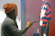 Meist malt er Menschen, die er kennt: Jerrell Gibbs bei der Arbeit in seinem Atelier in Baltimore