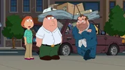 (v.l.n.r.) Lois Griffin; Peter Griffin; Rektor Shepherd