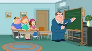 (v.l.n.r.) Chris Griffin; Lois Griffin; Meg Griffin; Rektor Shepherd