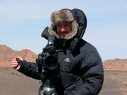 Sigi Braun beim Schneeleoparden-Dreh in der Mongolei.