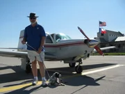 English Setter with pilot Dave Morris