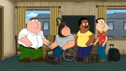 (v.l.n.r.) Peter Griffin; Joe Swanson; Cleveland Brown; Glen Quagmire