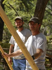 Pete Nelson's crew working on the treehouse.