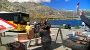 Mittagspause am Gotthardpass: auf 2106 Metern &uuml;ber dem Meeresspiegel.