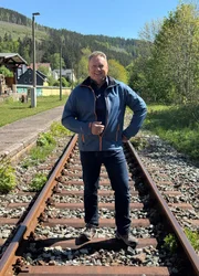 Axel Bulthaupt unterwegs am Rennsteig.