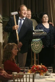 Cheryl and Dana are forced to smash their way out of a locked garage, because they ignored Jim's lesson on how to open the door from the inside, on 'According to Jim.'