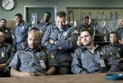 (l to r) Columbus Short, Laurence Fishburne and Matt Dillon star in Screen Gems' action thriller ARMORED..