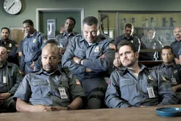 (l to r) Columbus Short, Laurence Fishburne and Matt Dillon star in Screen Gems' action thriller ARMORED..