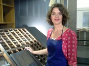 Lena Ganschow im Gutenbergmuseum Mainz.