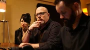 Dave Schrader, Cindy Kaza, and Shane Pittman review evidence from the Whaley House investigation in San Diego, CA as seen on Travel Channel's The Holzer Files.