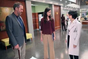 Die drastischen Behandlungsmethoden von House (Hugh Laurie, l.) kommen bei Adams (Odette Annable, M.) nicht an. Park (Charlyne Yi, r.) muss sich hingegen vor dem Vorstand verantworten, weil sie ihren ehemaligen Chefarzt geschlagen hat ...