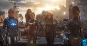 L-R: Virginia 'Pepper' Potts (Gwyneth Paltrow), Valkyrie (Tessa Thompson), Wanda Maximoff / Scarlet Witch (Elizabeth Olsen), Carol Danvers / Captain Marvel (Brie Larson), Mantis (Pom Klementieff), Shuri (Letitia Wright)