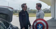 L-R: Tony Stark / Iron Man (Robert Downey jr.), Steve Rogers / Captain America (Chris Evans).