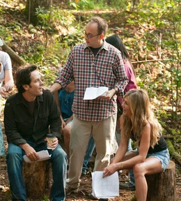 L-R: Paul Rudd, der Regisseur David Wain, Jennifer Aniston