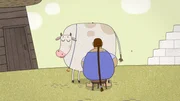 Wenn Lena ihre Kuh melkt, summt sie, zur Entspannung f&uuml;r das Tier, immer eine sch&ouml;ne Melodie.