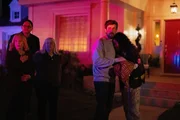 THE BURBS -- "Only One Way Out" Episode 108 -- Pictured: (l-r) Julia Duffy as Lynn, Mark Proksch as Tod, Paula Pell as Dana, Jack Whitehall as Rob, Keke Palmer as Samira.