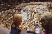 Mariana van Zeller (L) viewing illegal mining site.