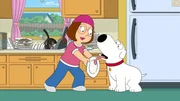 Meg Griffin (l.); Brian Griffin (r.)