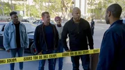 (v.l.n.r.) Special Agent Devin Roundtree (Caleb Castille); Special Agent G. Callen (Chris O'Donnell); Special Agent Fatima Namazi (Medalion Rahimi); Special Agent Sam Hanna (LL Cool J)