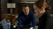 Special Agent G. Callen (Chris O'Donnell, l.); Joelle Taylor (Elizabeth Bogush, r.)