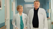 Geben immer alles: Andrea Kathrin Loewig als Dr. Kathrin Globisch, Thomas R&uuml;hmann als Dr. Roland Heilmann; In aller Freundschaft Staffel 26