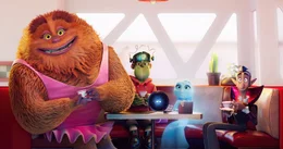 Yeti Martha, Knarf Franken-stein, Elli und Vampir Van-grufti machen kurz Pause.