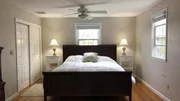 Bedroom of Serentiy point property in Newport, RI. As seen on HGTV's Island Life