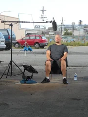 An adopter being interviewed at Brandi's meet and greet.