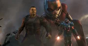 L-R: Bruce Banner / Hulk (Mark Ruffalo), Scott Lang / Ant-Man (Paul Rudd), Rocket, James Rhodes / War Machine (Don Cheadle).