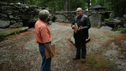 Location president & owner Dennis Stone (left) talks to Dave Schrader (right) about his paranormal experiences for the investigation at Mystery Hill in Salem, NH as seen on Travel Channel's The Holzer Files. Location president & owner Dennis Stone (left) talks to Dave Schrader (right) about his paranormal experiences for the investigation at Mystery Hill in Salem, NH as seen on Travel Channel's The Holzer Files.