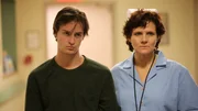 Steph Van Vlack (Joyce) and Noah Schindler (Teen Patrick) walks son to an empty hospital room.