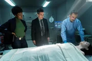 After finding a group of teens dead from a drug overdose, the team races to find the dangerous dealer and his supplier. Meanwhile, OA questions where he stands in his faith. Pictured (L-R): Katherine Renee Kane as Special Agent Tiffany Wallace, John Boyd as Special Agent Stuart Scola, Thomas Phillip O'Neill as M.E. Neil Mosbach, and Grace Aiello Antczak as Meghan Dolan.