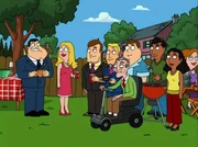 L-R: Stan, Francine, Greg, Terry, Mr. Hallworthy, Tuttle, Bob, Linda, Christie