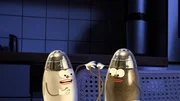 Wieder h&ouml;rt die kleine Lampe aus der K&uuml;che L&auml;rm. Diesmal streiten sich Salz- und Pfefferstreuer,  wer von den beiden mit der kleinen Tomate spielen darf.
